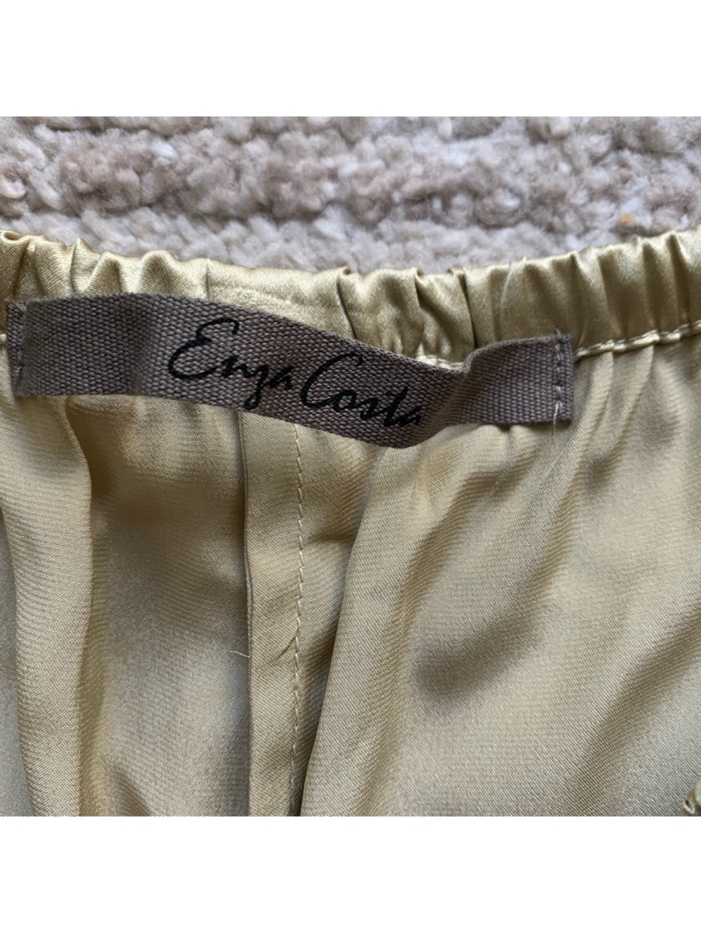 Enza Costa 100% Silk Satin Pantlet Gold NWOT Size Small - Picture 4 of 7